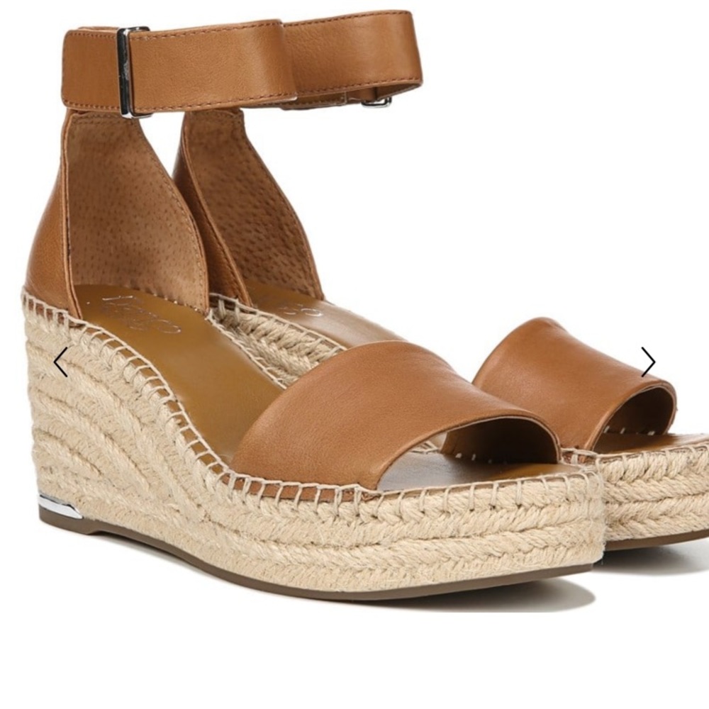Franco Sarto L-Clemens tan 7.5 wedge sandals